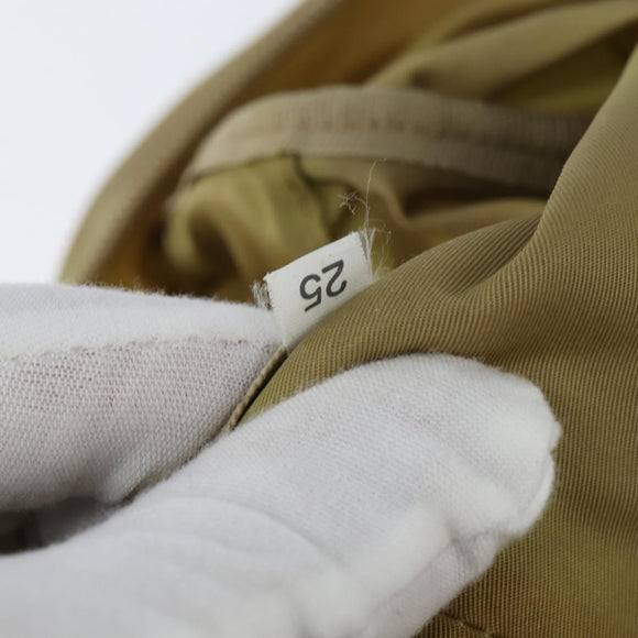 PRADA Boston Bag Nylon Beige Silver Auth bs30240