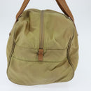 PRADA Boston Bag Nylon Beige Silver Auth bs30240-4