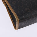 Christian Dior Honeycomb Canvas Bag PVC 2way Black Brown gold Auth bs30244-16