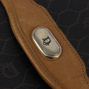 Christian Dior Honeycomb Canvas Bag PVC 2way Black Brown gold Auth bs30244-18