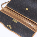 Christian Dior Honeycomb Canvas Bag PVC 2way Black Brown gold Auth bs30244-10