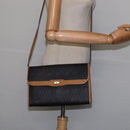 Christian Dior Honeycomb Canvas Bag PVC 2way Black Brown gold Auth bs30244-22