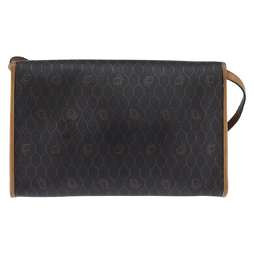 Christian Dior Honeycomb Canvas Bag PVC 2way Black Brown gold Auth bs30244 - 0