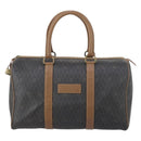 Christian Dior Honeycomb Canvas Boston Bag PVC Black Gold Auth bs30245-13