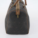Christian Dior Honeycomb Canvas Boston Bag PVC Black Gold Auth bs30245-4