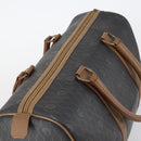 Christian Dior Honeycomb Canvas Boston Bag PVC Black Gold Auth bs30245-6