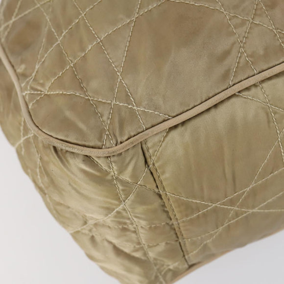 Christian Dior Canage Shoulder Bag Nylon Beige Auth bs30247