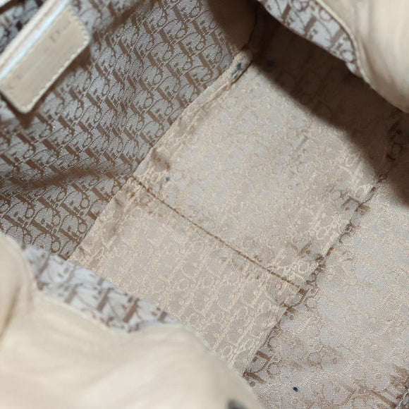 Christian Dior Canage Shoulder Bag Nylon Beige Auth bs30247