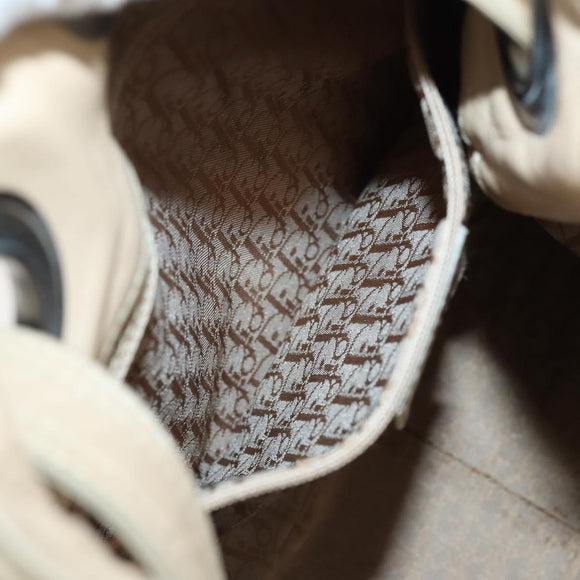 Christian Dior Canage Shoulder Bag Nylon Beige Auth bs30247