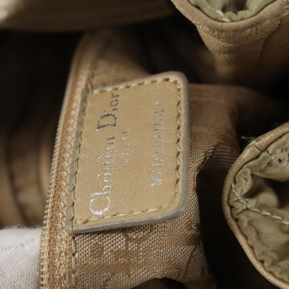 Christian Dior Canage Shoulder Bag Nylon Beige Auth bs30247