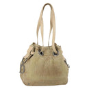 Christian Dior Canage Shoulder Bag Nylon Beige Auth bs30247-1