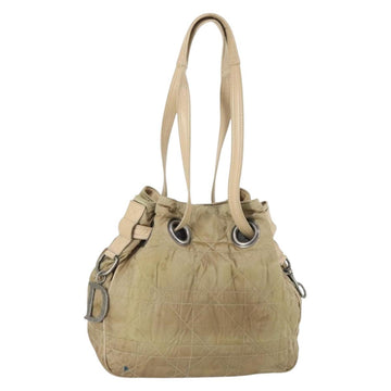 Christian Dior Canage Shoulder Bag Nylon Beige Auth bs30247