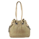 Christian Dior Canage Shoulder Bag Nylon Beige Auth bs30247-13