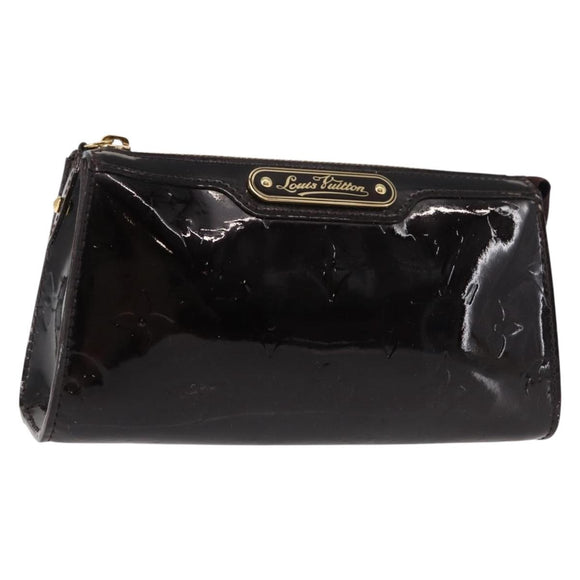 LOUIS VUITTON Monogram Vernis Trousse Pouch Amarante M93565 LV Auth bs30248