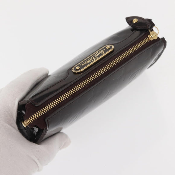 LOUIS VUITTON Monogram Vernis Trousse Pouch Amarante M93565 LV Auth bs30248