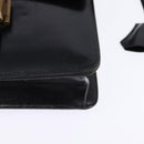 HERMES Sac Adepeche Shoulder Bag Leather Black Gold Auth bs30251-16