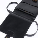 HERMES Sac Adepeche Schoudertas Leer Zwart Goud Auth bs30251-10