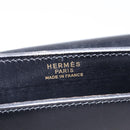 HERMES Sac Adepeche Shoulder Bag Leather Black Gold Auth bs30251-20