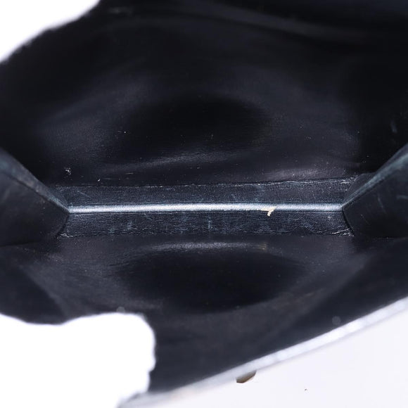 HERMES Sac Adepeche Shoulder Bag Leather Black Gold Auth bs30251