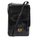 HERMES Sac Adepeche Schoudertas Leer Zwart Goud Auth bs30251-1