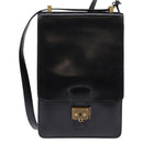 HERMES Sac Adepeche Shoulder Bag Leather Black Gold Auth bs30251-13