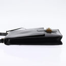 HERMES Sac Adepeche Shoulder Bag Leather Black Gold Auth bs30251-3