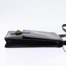 HERMES Sac Adepeche Shoulder Bag Leather Black Gold Auth bs30251-4