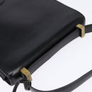 HERMES Sac Adepeche Schoudertas Leer Zwart Goud Auth bs30251-6