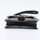 HERMES Sac Adepeche Shoulder Bag Leather Black Gold Auth bs30251-5