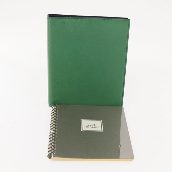 HERMES Note Planner Leather Green Auth bs30254
