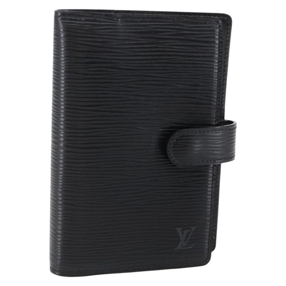 LOUIS VUITTON Epi Agenda PM Day Planner Cover Black R20092 LV Auth bs30258