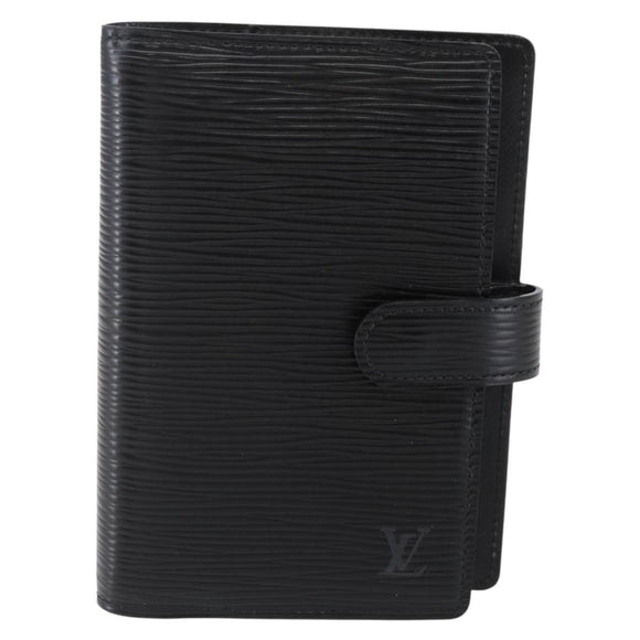 LOUIS VUITTON Epi Agenda PM Day Planner Cover Black R20092 LV Auth bs30258
