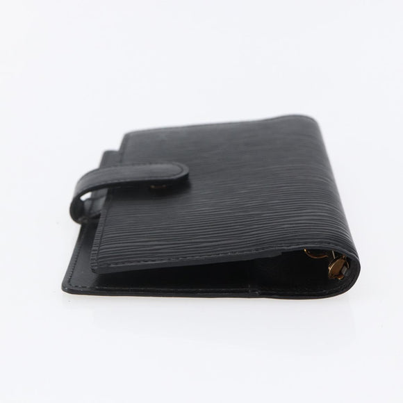 LOUIS VUITTON Epi Agenda PM Day Planner Cover Black R20092 LV Auth bs30258