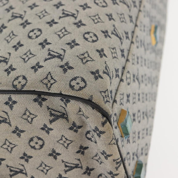 LOUIS VUITTON Monogram Mini Josephine GM Hand Bag Navy M92211 LV Auth bs30259