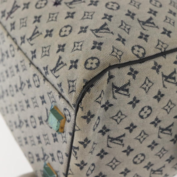 LOUIS VUITTON Monogram Mini Josephine GM Hand Bag Navy M92211 LV Auth bs30259