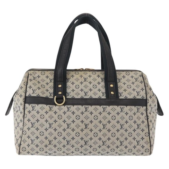 LOUIS VUITTON Monogram Mini Josephine GM Hand Bag Navy M92211 LV Auth bs30259