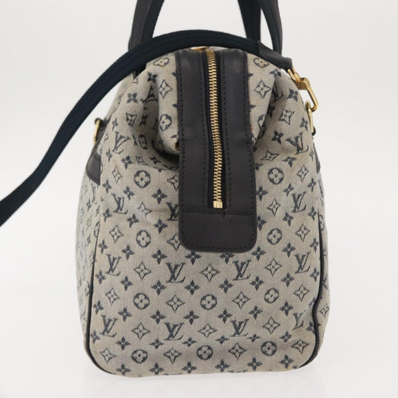 LOUIS VUITTON Monogram Mini Josephine GM Hand Bag Navy M92211 LV Auth bs30259