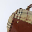 Burberrys Nova Check Hand Bag PVC 2way Beige Gold Auth bs30261-15