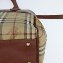 Burberrys Nova Check Hand Bag PVC 2way Beige Gold Auth bs30261-16