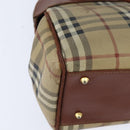 Burberrys Nova Check Hand Bag PVC 2way Beige Gold Auth bs30261-17