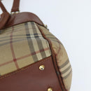 Burberrys Nova Check Hand Bag PVC 2way Beige Gold Auth bs30261-10