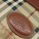 Burberrys Nova Check Hand Bag PVC 2way Beige Gold Auth bs30261-18