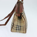 Burberrys Nova Check Hand Bag PVC 2way Beige Gold Auth bs30261-4