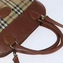 Burberrys Nova Check Hand Bag PVC 2way Beige Gold Auth bs30261-6