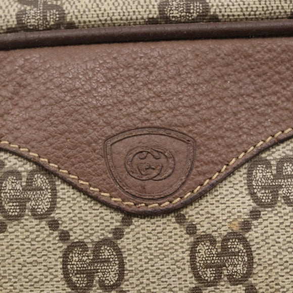 GUCCI GG Supreme Clutch Bag PVC Beige Gold 014 58 6094 Auth bs30264