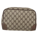 GUCCI GG Supreme Clutch Bag PVC Beige Gold 014 58 6094 Auth bs30264-2