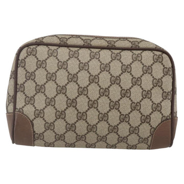 GUCCI GG Supreme Clutch Bag PVC Beige Gold 014 58 6094 Auth bs30264 - 0