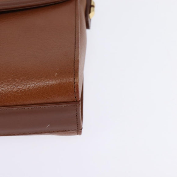 Burberrys Nova Check Shoulder Bag Leather Brown Gold Auth bs30266