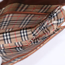 Burberrys Nova Check Shoulder Bag Leather Brown Gold Auth bs30266-17