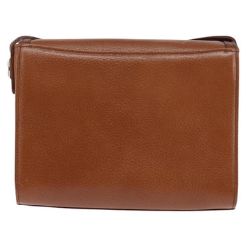 Burberrys Nova Check Shoulder Bag Leather Brown Gold Auth bs30266 - 0